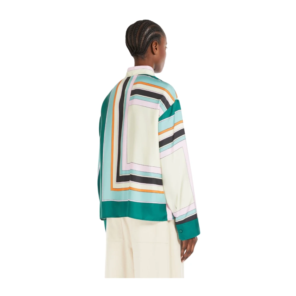 Max Mara Geometrische Zijden Shirt Formia Multicolor Dames
