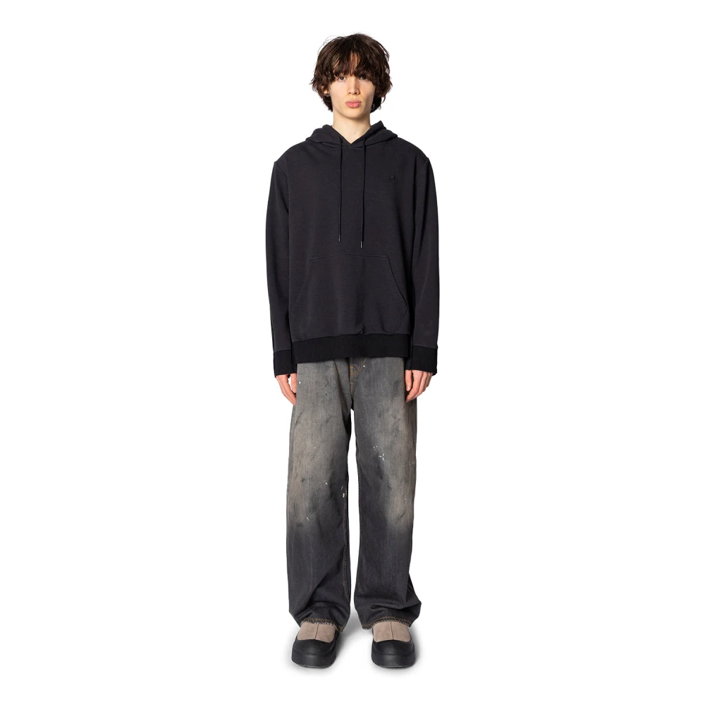 MM6 Maison Margiela Zwarte Sweatshirt met Crew Neck Black Heren