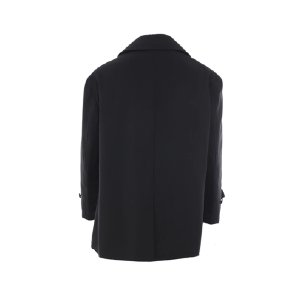 Comme des Garçons Dubbelzijdige gewatteerde wollen jas Black Heren