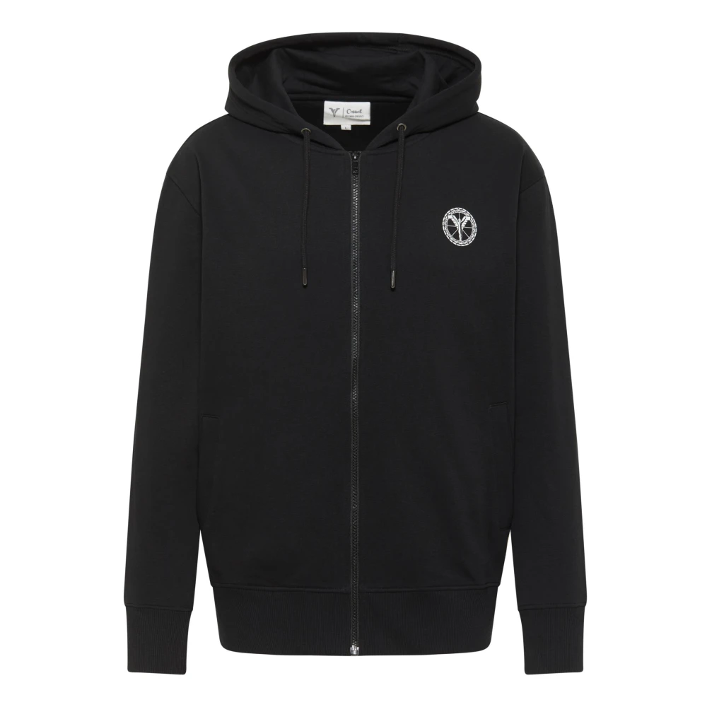 Carlo Colucci Men's Black Casual Sweat Jacket - Zip-Throughs - M - Sweatshirts & Hoodies