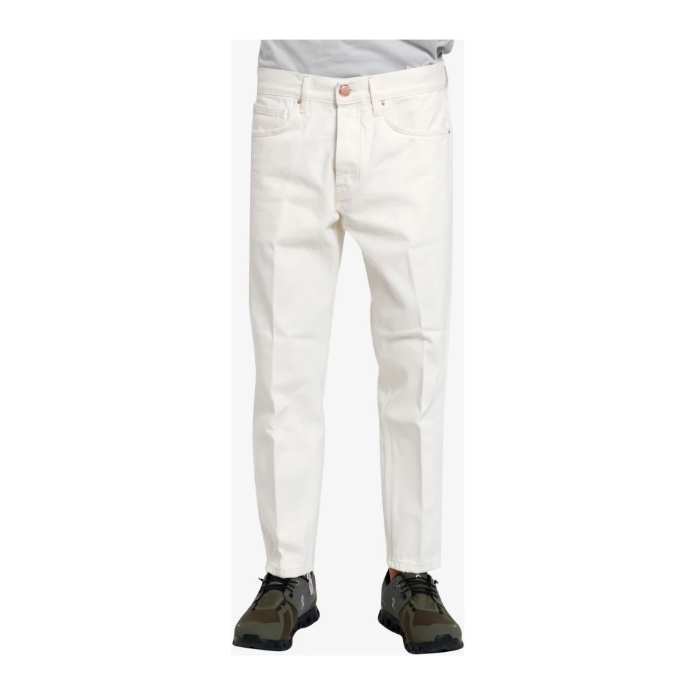 Don The Fuller Seoul Denim Jeans Losse Pasvorm Taps Toelopende Pijp Beige Heren