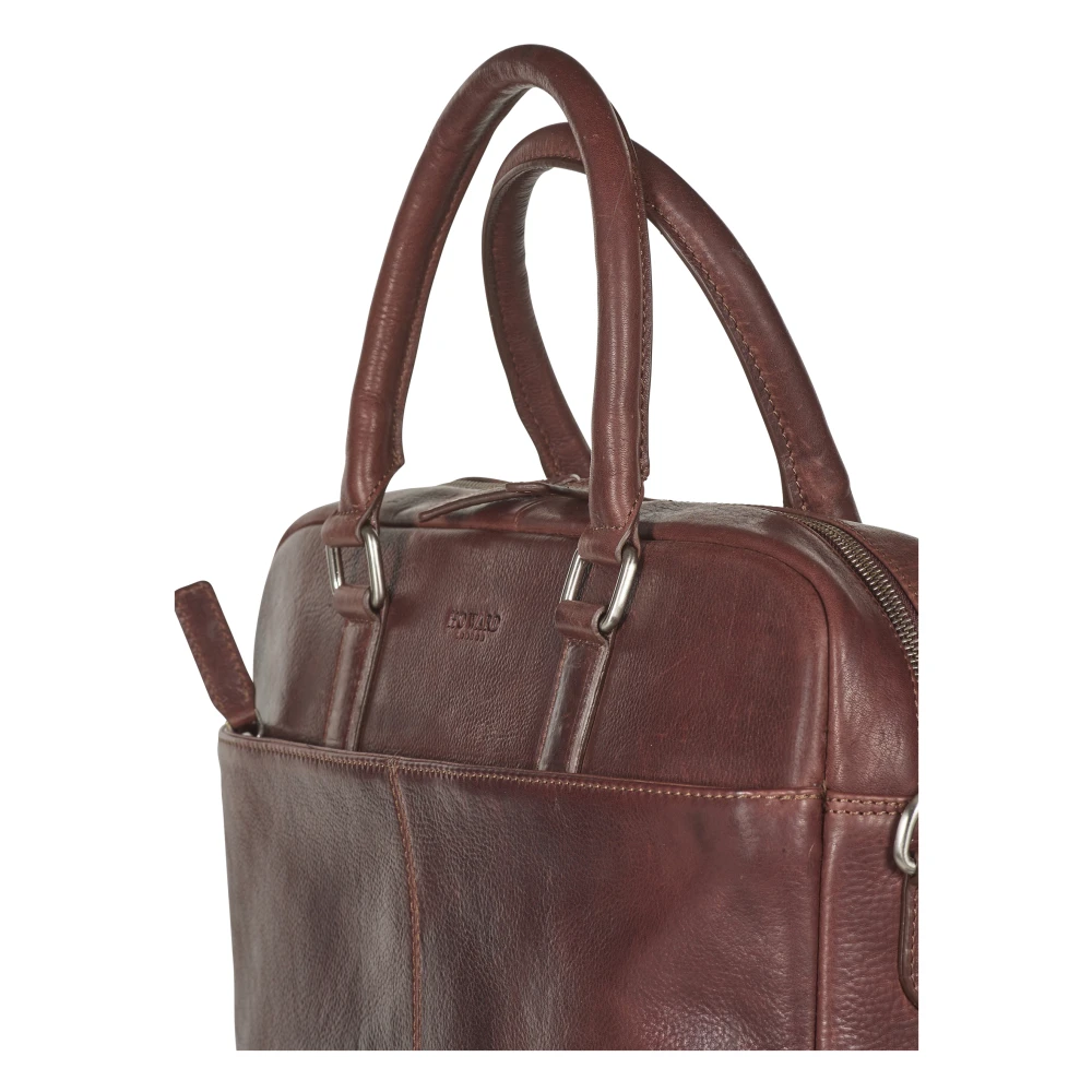 Howard London Bruine leren laptoptas voor zaken Brown Heren
