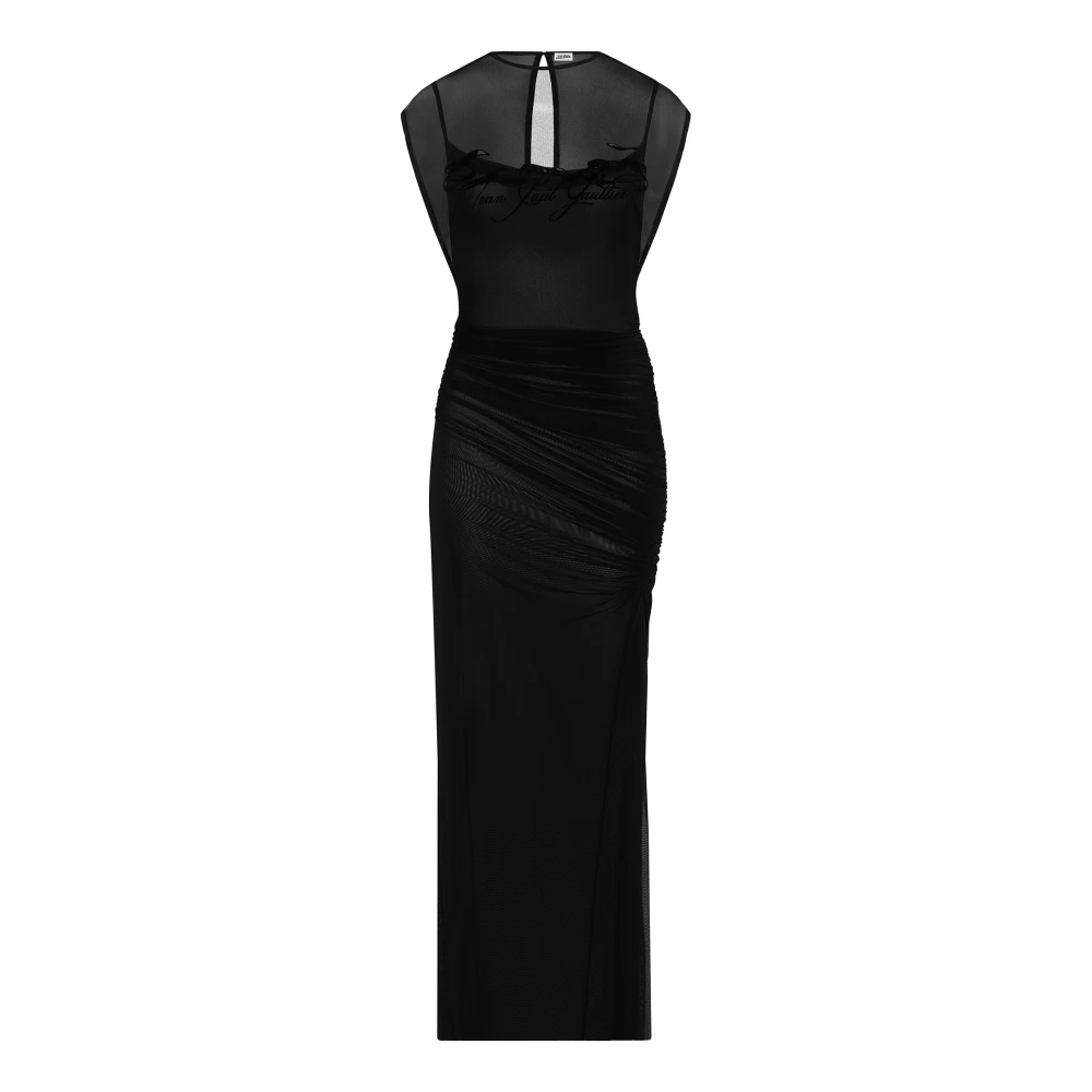 Jean Paul Gaultier Zwarte jurken met Tattoo Ruban-logo Black Dames