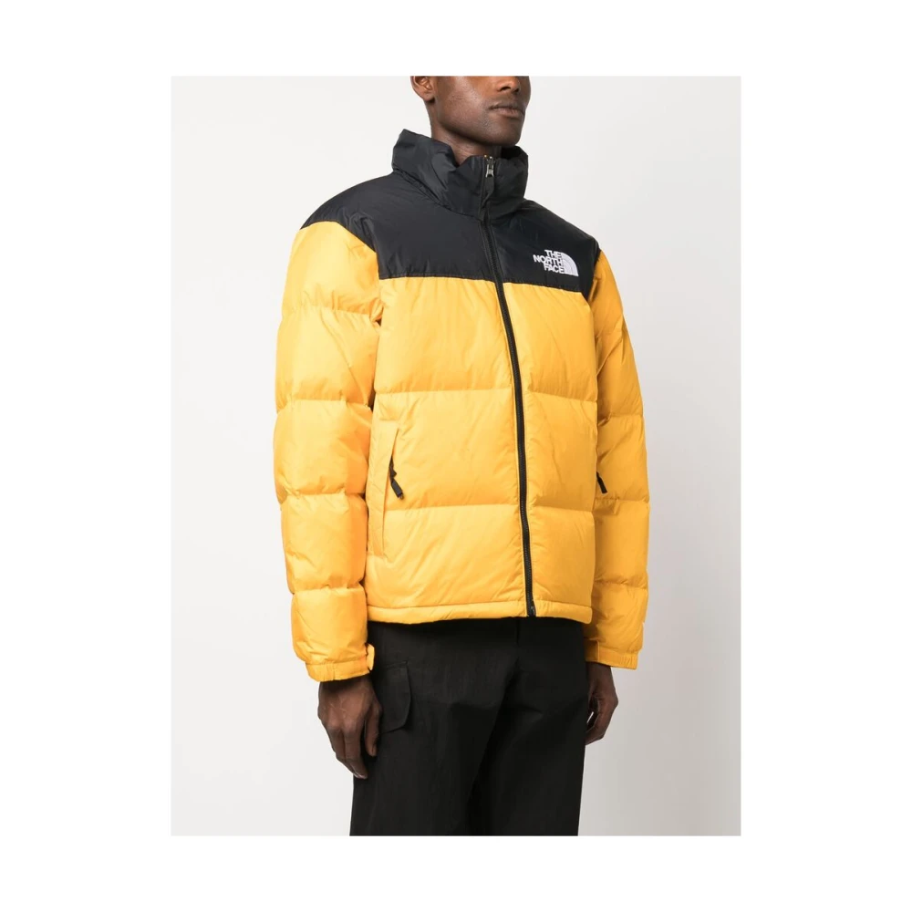The North Face Geel Zwart Gewatteerd Donsjack Yellow Heren