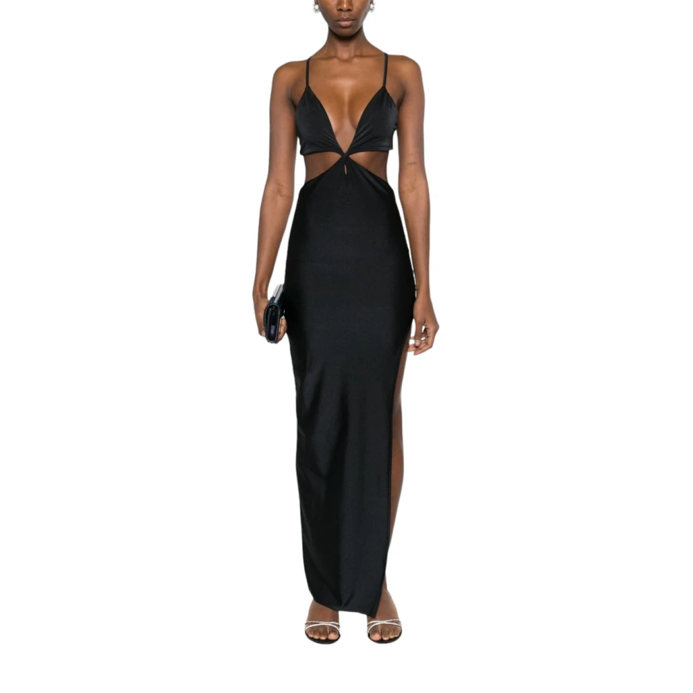 Amen Lange Jurk Black Dames