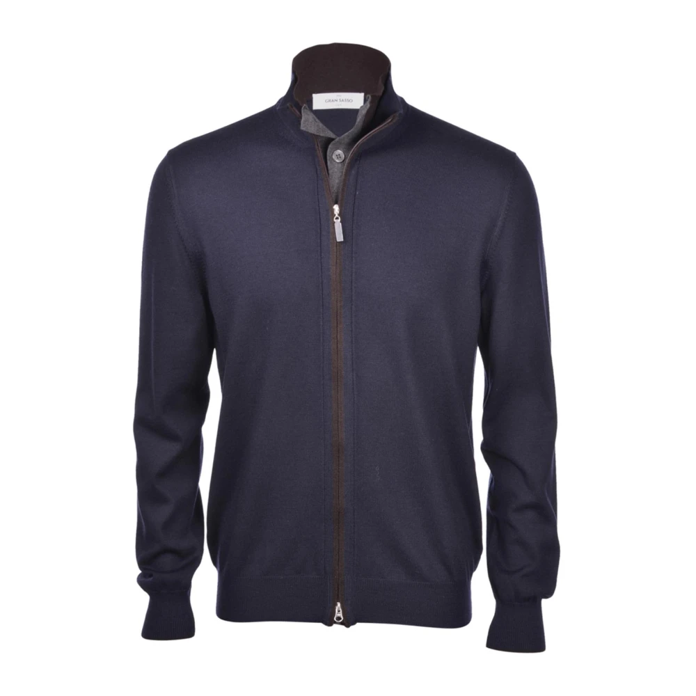 Gran Sasso Zip Sweater Blue Heren