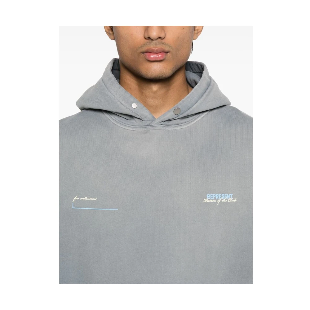 Represent Klassiek grijze hoodie met buidelzak Gray Heren