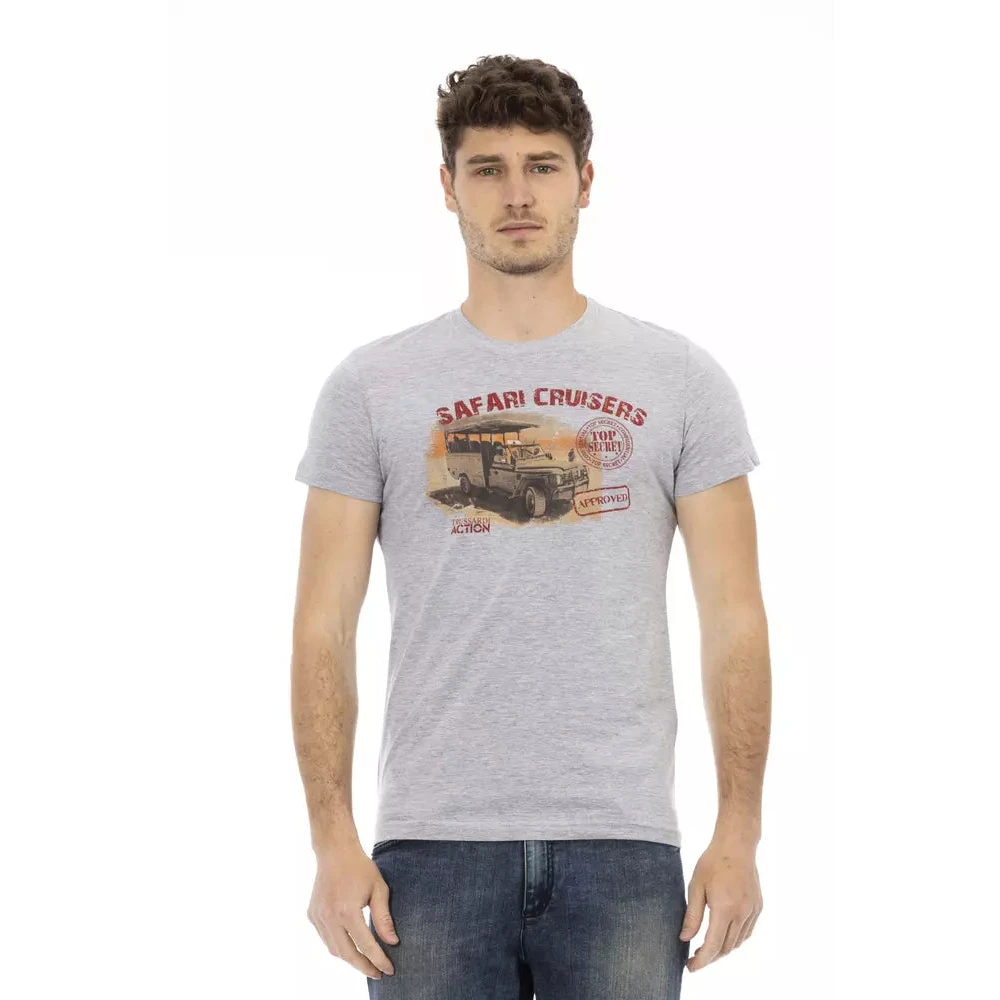 Trussardi Mannelijk Grijs Tops Heren, Xl, Katoen, Action T-Shirt