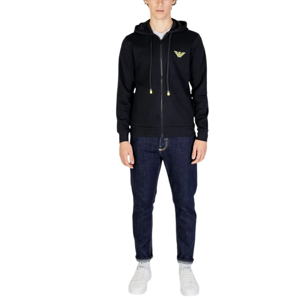 Emporio Armani Zwarte Katoenen Sweatshirt Herfst Winter Collectie Black Heren