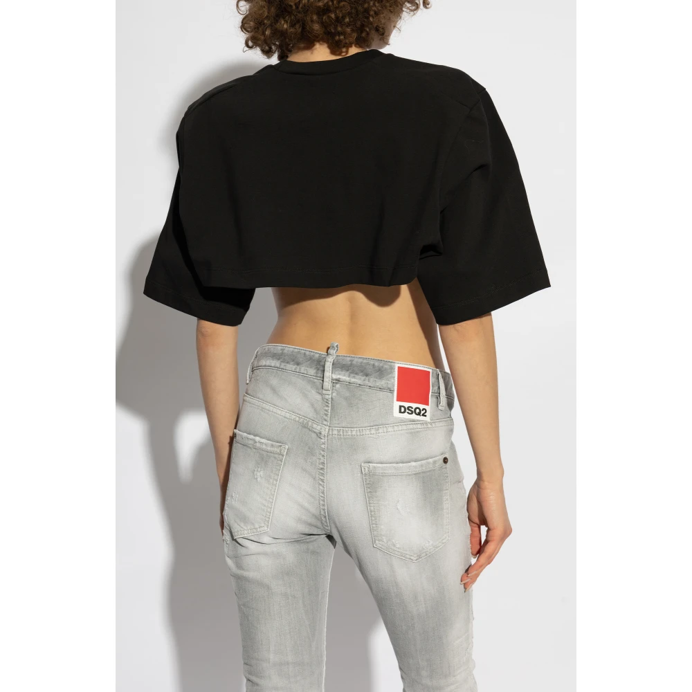 Dsquared2 Korte loszittende t-shirt Black Dames