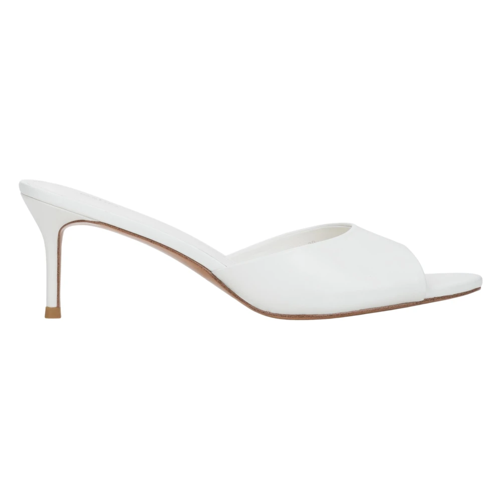 Estro White Heeled Mules, Female, 5 Uk, Leather Heeled Mules