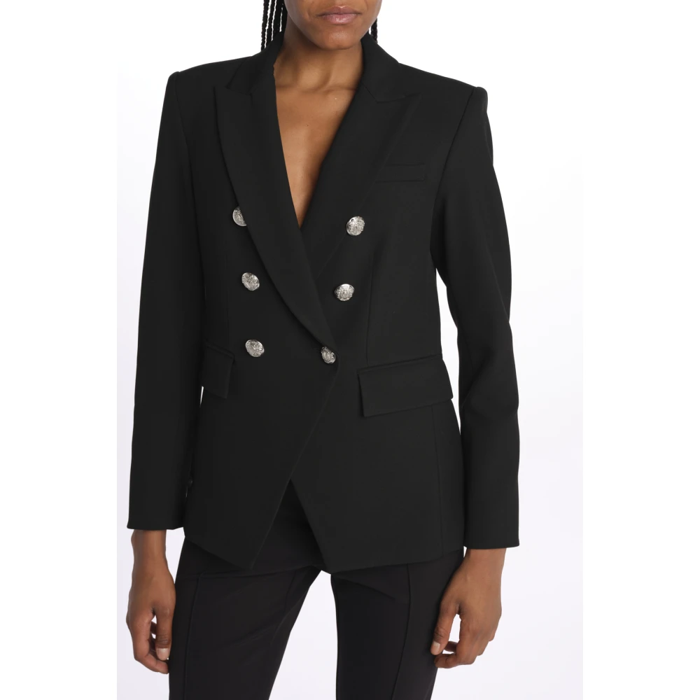 Veronica Beard Zwarte double-breasted knoopjasje Black Dames