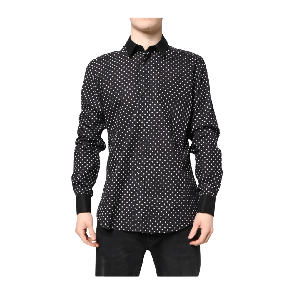 Dolce & Gabbana Mannelijk Zwart Polka Dot Overhemd
