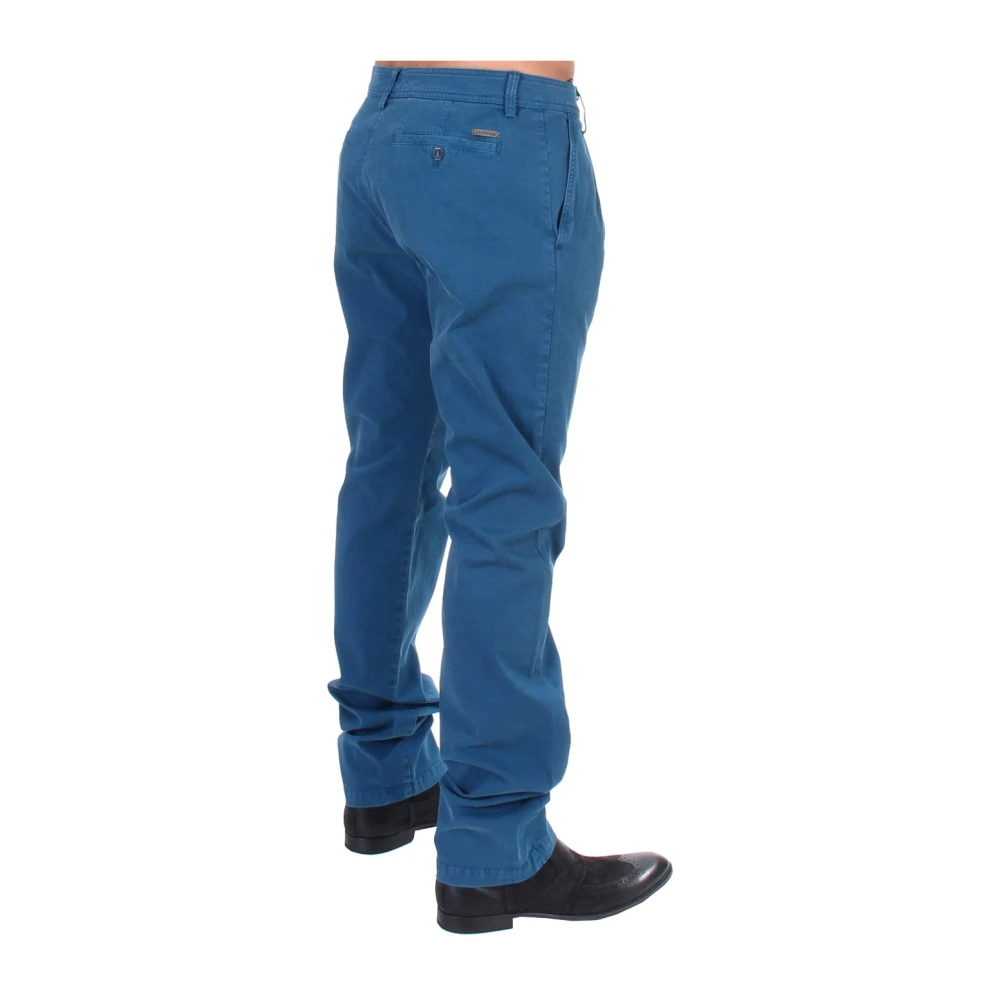 Gianfranco Ferré Elegante katoenen chino's in blauw Blue Heren