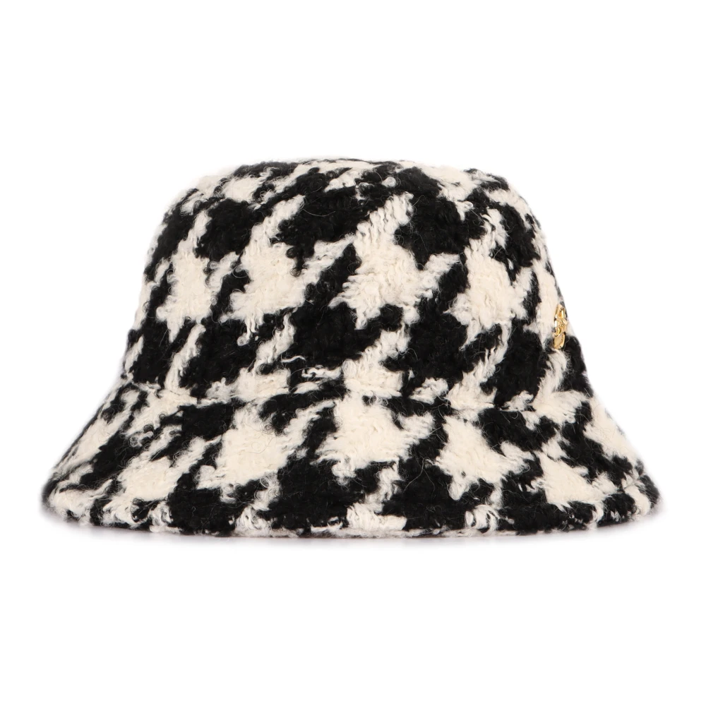 Nina Ricci Houndstooth Bucket Hat Black Dames