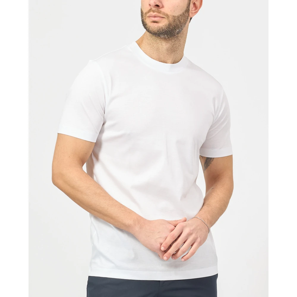 Hugo Boss Witte Katoenen Ronde Hals T-shirt White Heren