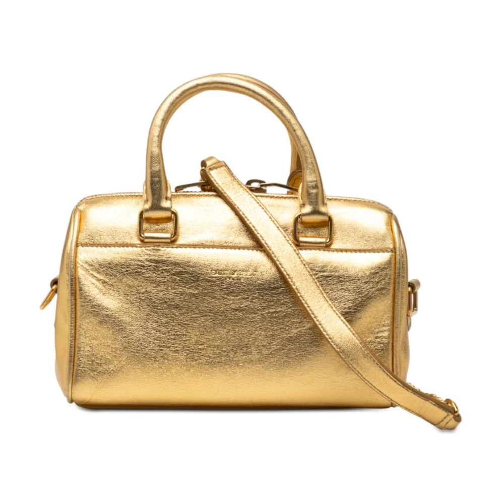 Saint Laurent Vintage Women's Yellow Vintage Handbags, One Size, Pre-Owned Structured Satchel Bag