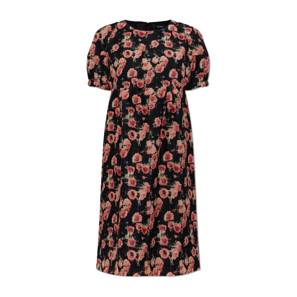 R13 Svart Klänning Med Blomstermönster