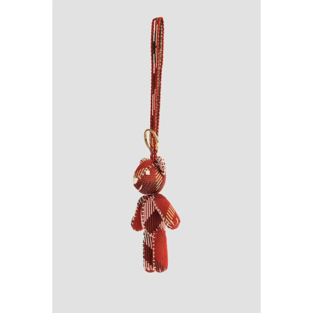 Burberry Beer sleutelhanger met ruitbreisel Red Unisex