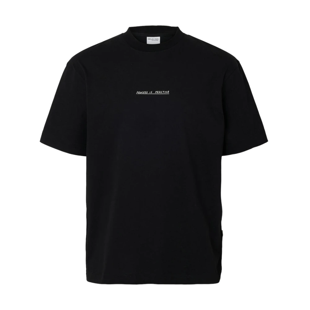 Selected Homme Relaxte Licentie Korte Mouw Tee Black Heren