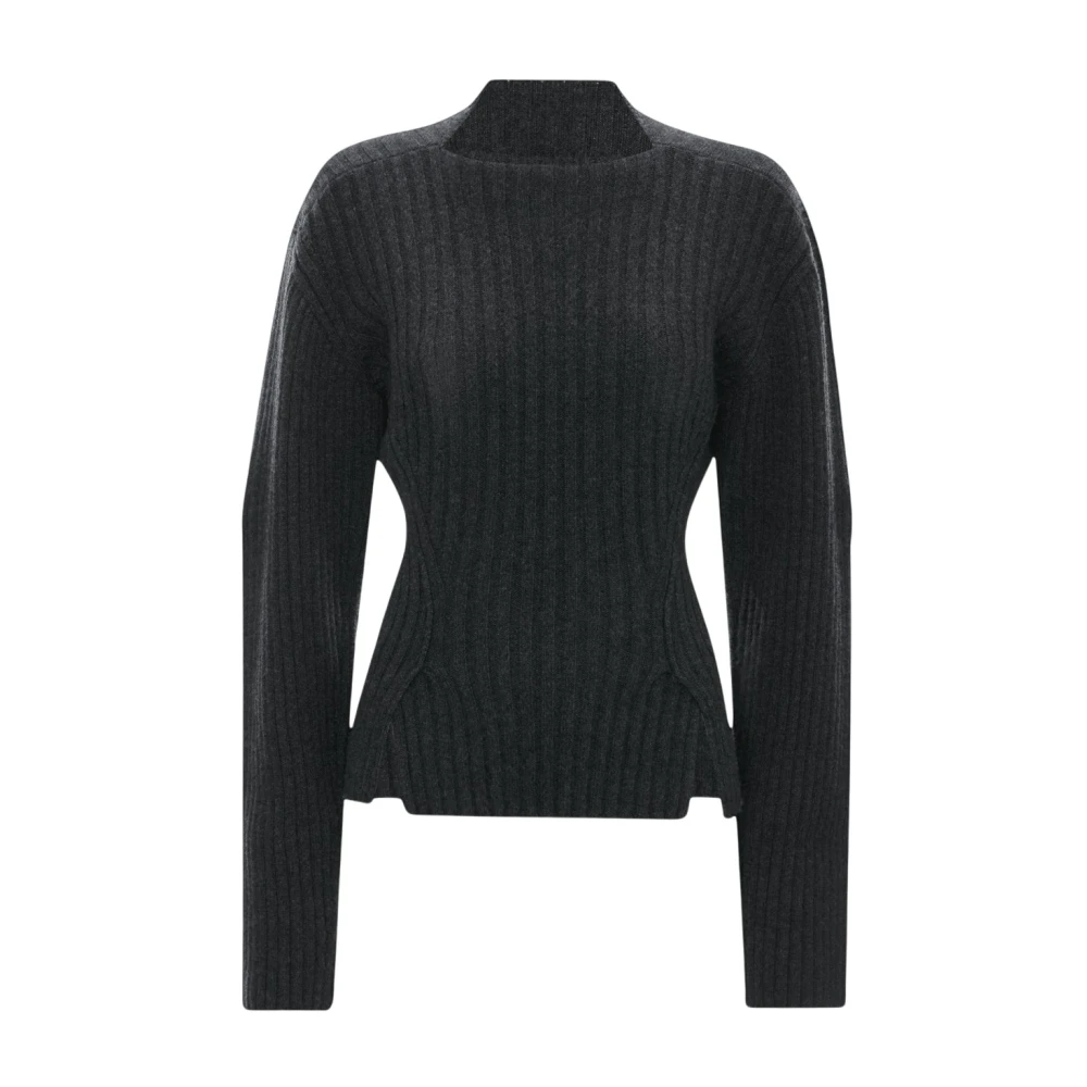 Victoria Beckham Gray Turtlenecks, Female, L, Rib Jumper