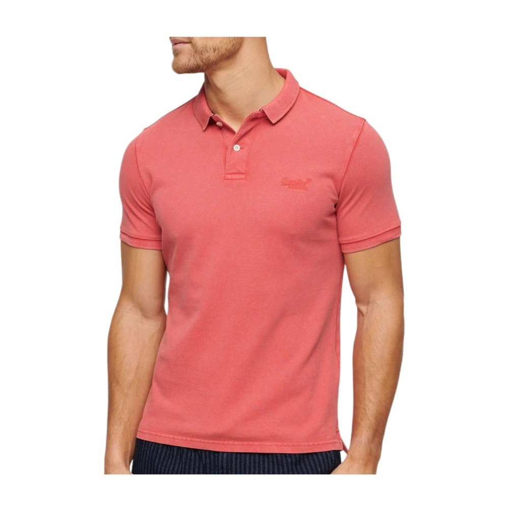 Superdry Pink Polo Shirts, Male, M, Vintage Polo Shirt