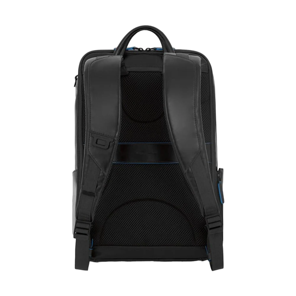 Piquadro Zwarte leren rugzak Black Heren