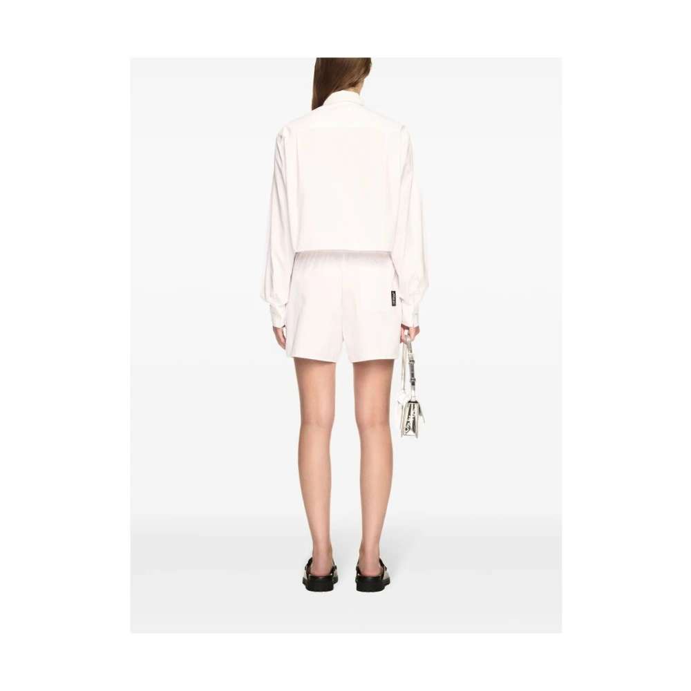Off White Shorts met elastische tailleband en zakken White Dames