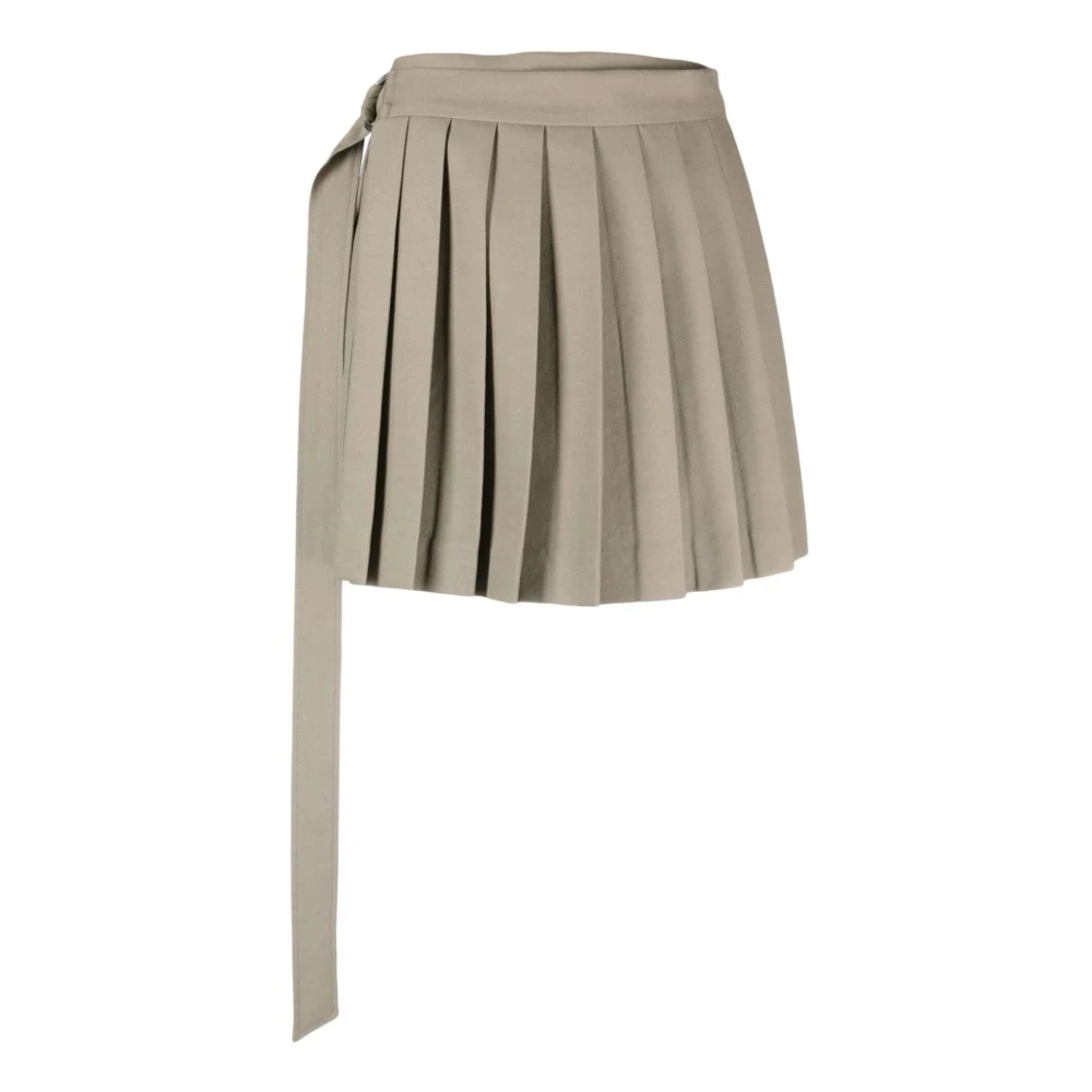 Ami Paris Beige Wollen Rok met Plooien Beige Dames