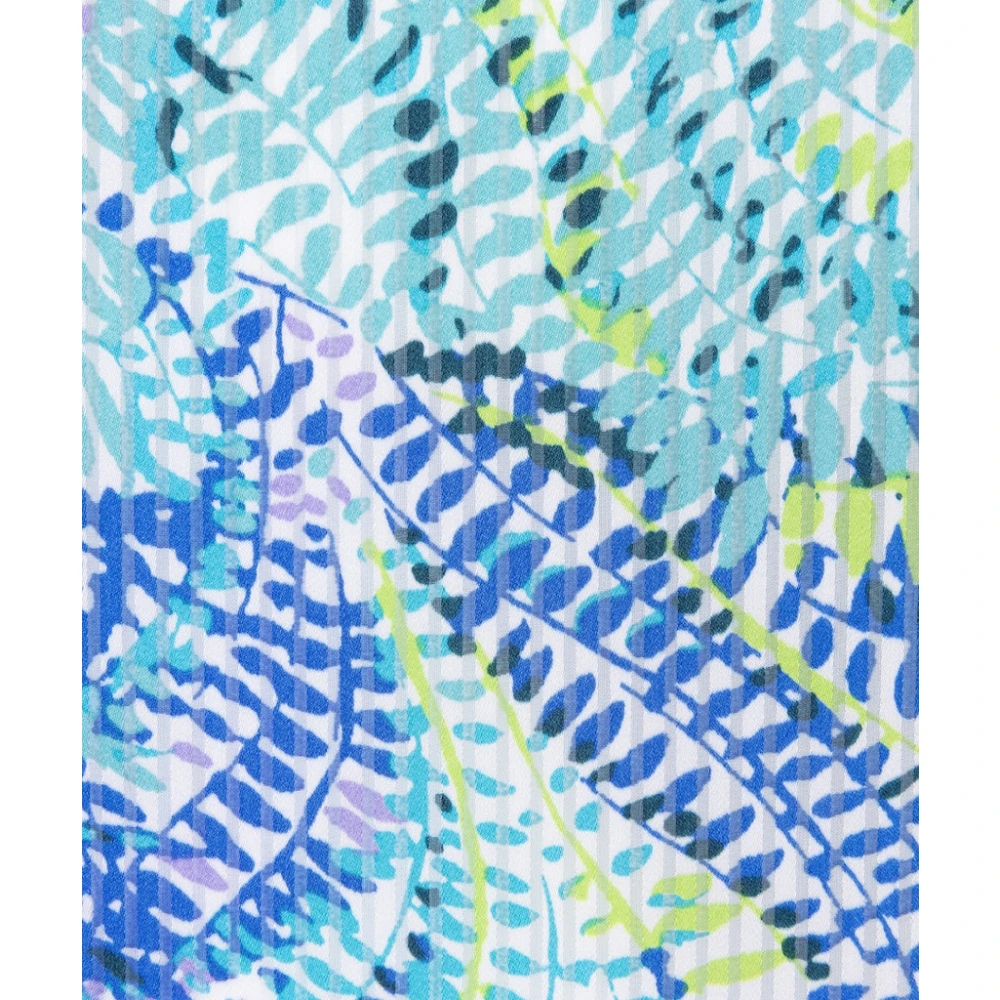 Esqualo V-hals Bayside Leaves Print Blouse Blue Dames