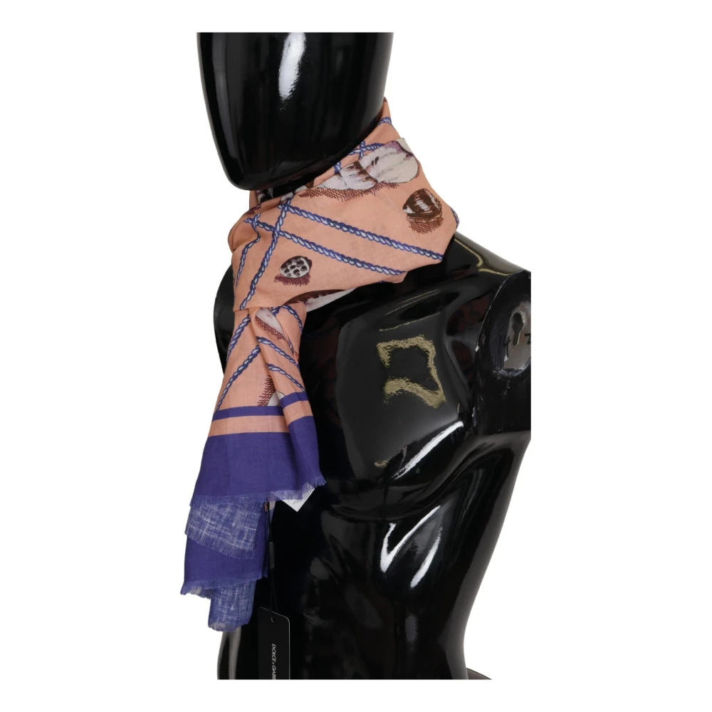 Dolce & Gabbana Zijden sjaal met bloemenpatroon Beige Multicolor Heren