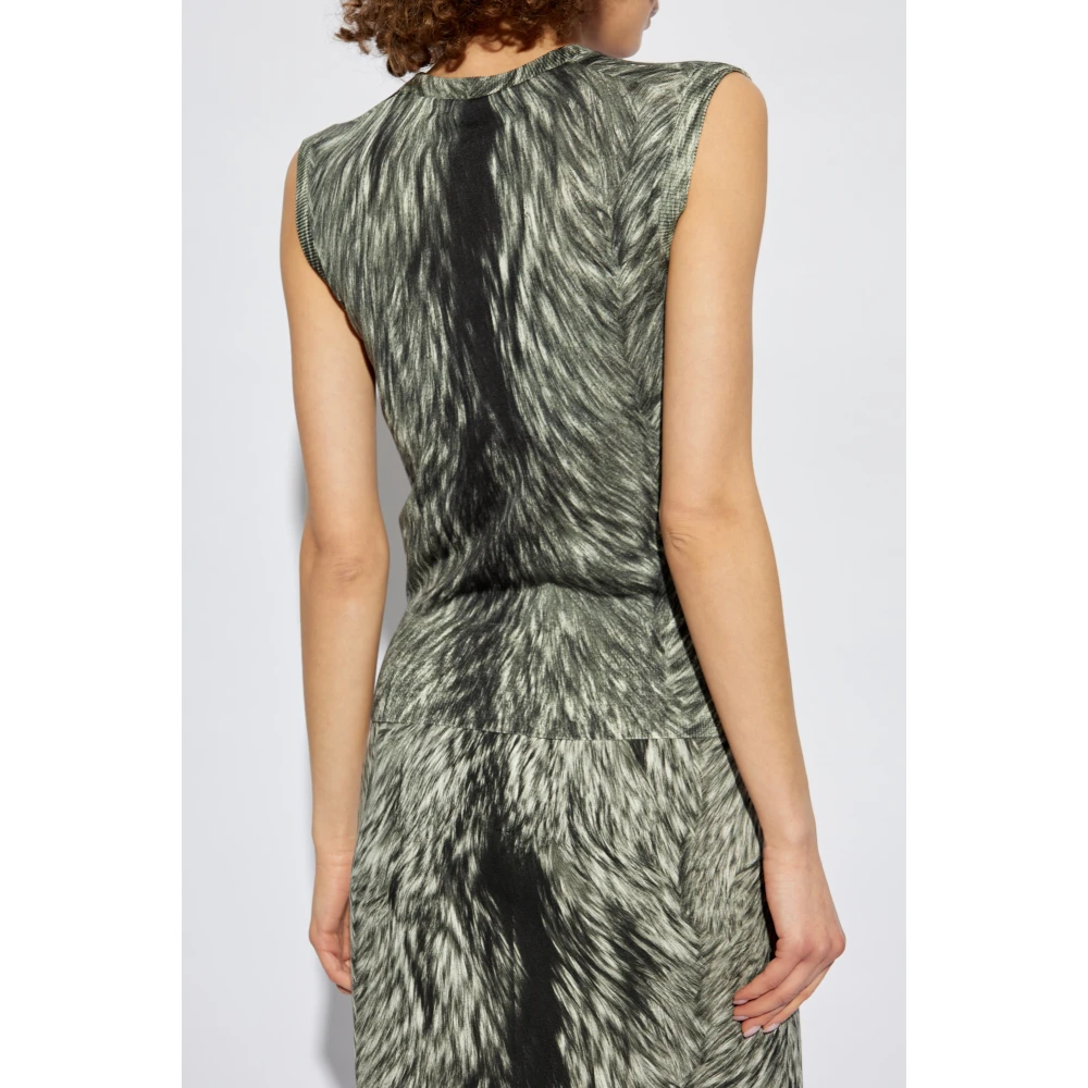 Dolce & Gabbana Mouwloze zijden top Gray Dames