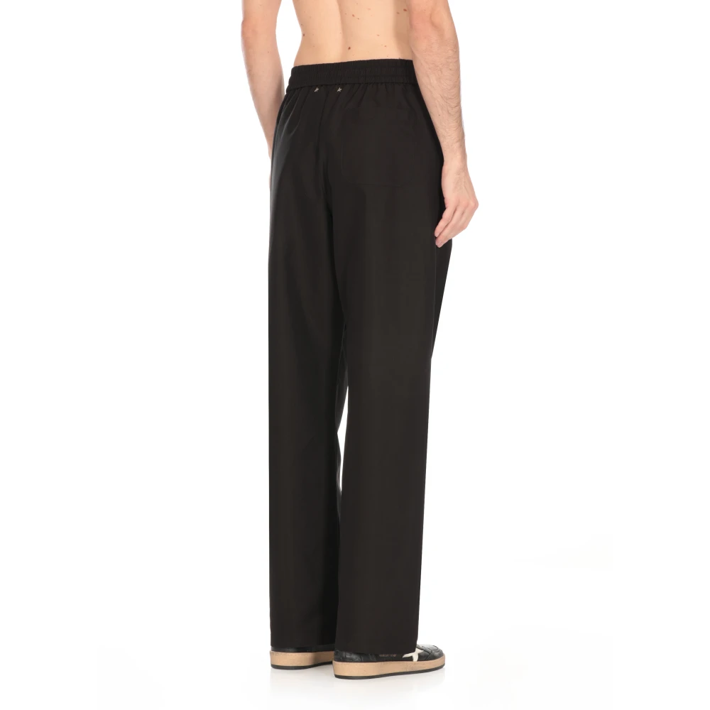 Golden Goose Broek met elastische taille en trekkoord Black Heren