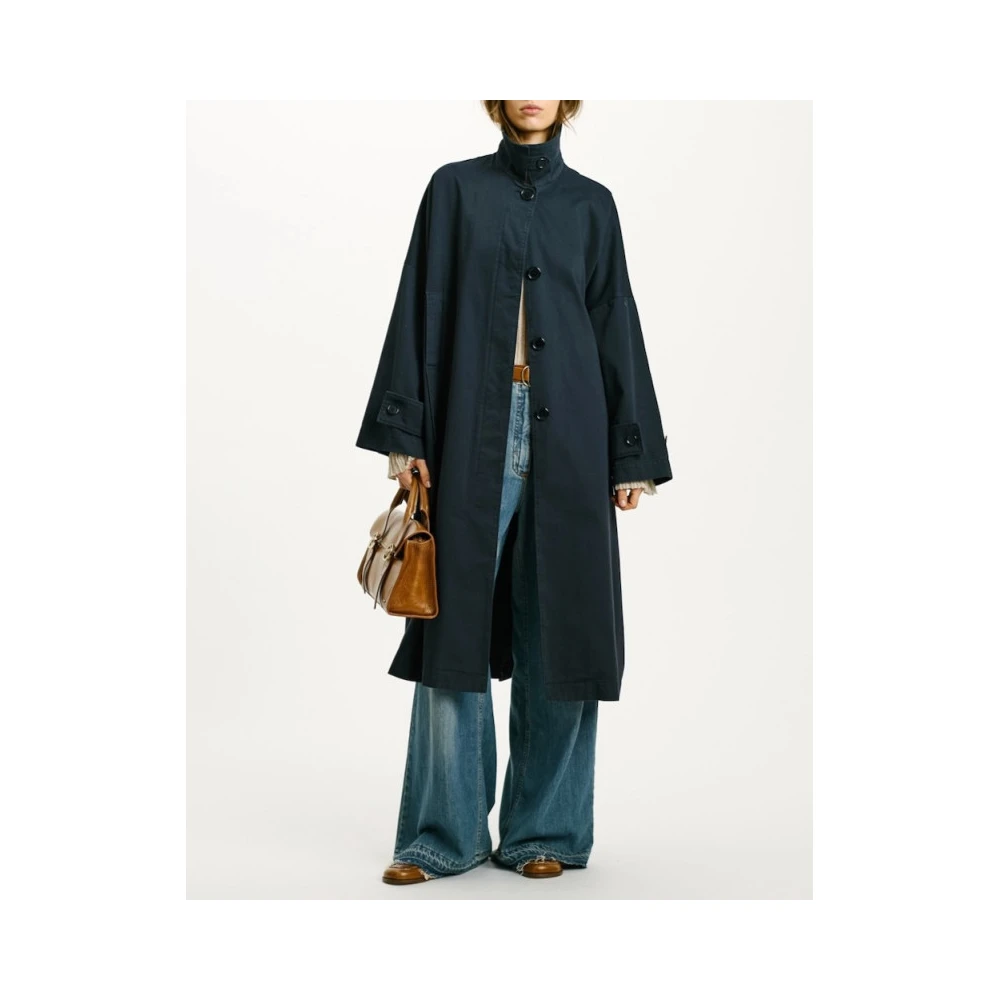 Momoni Oversized Trenchcoat in Marineblauw Blue Dames