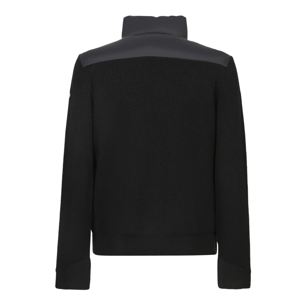 Moncler Gewatteerde jas met gebreide mouwen Black Heren