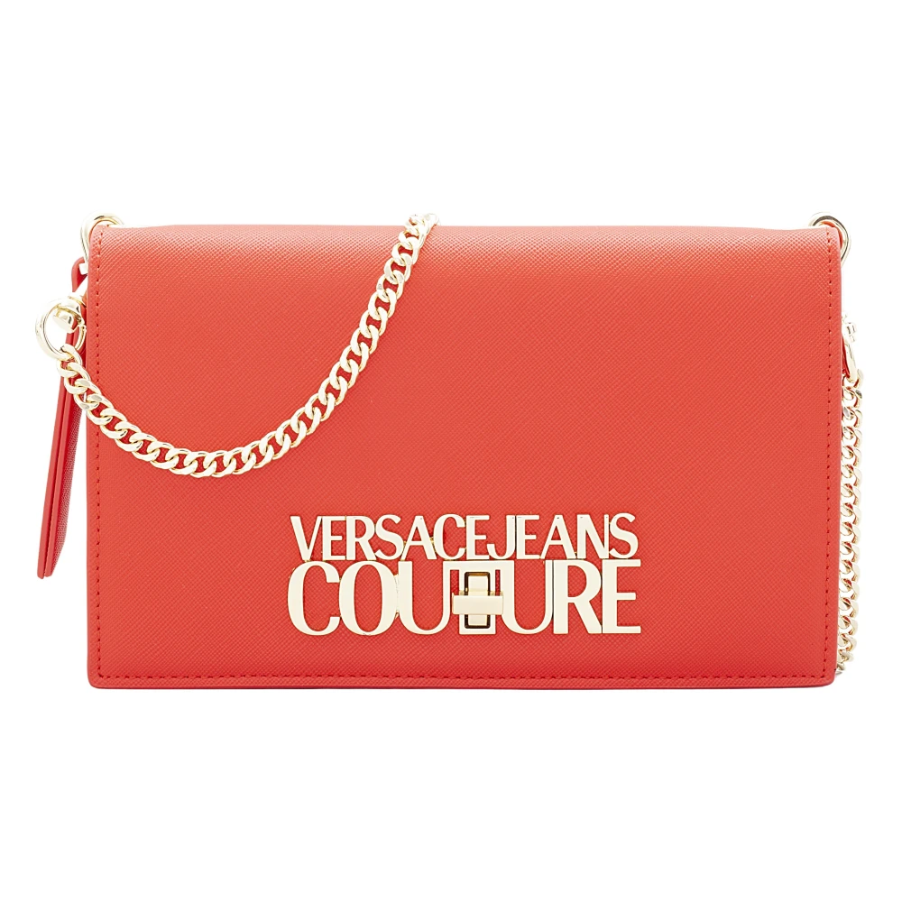 Versace Jeans Couture Rode Schoudertas met Gouden Logo Red Dames