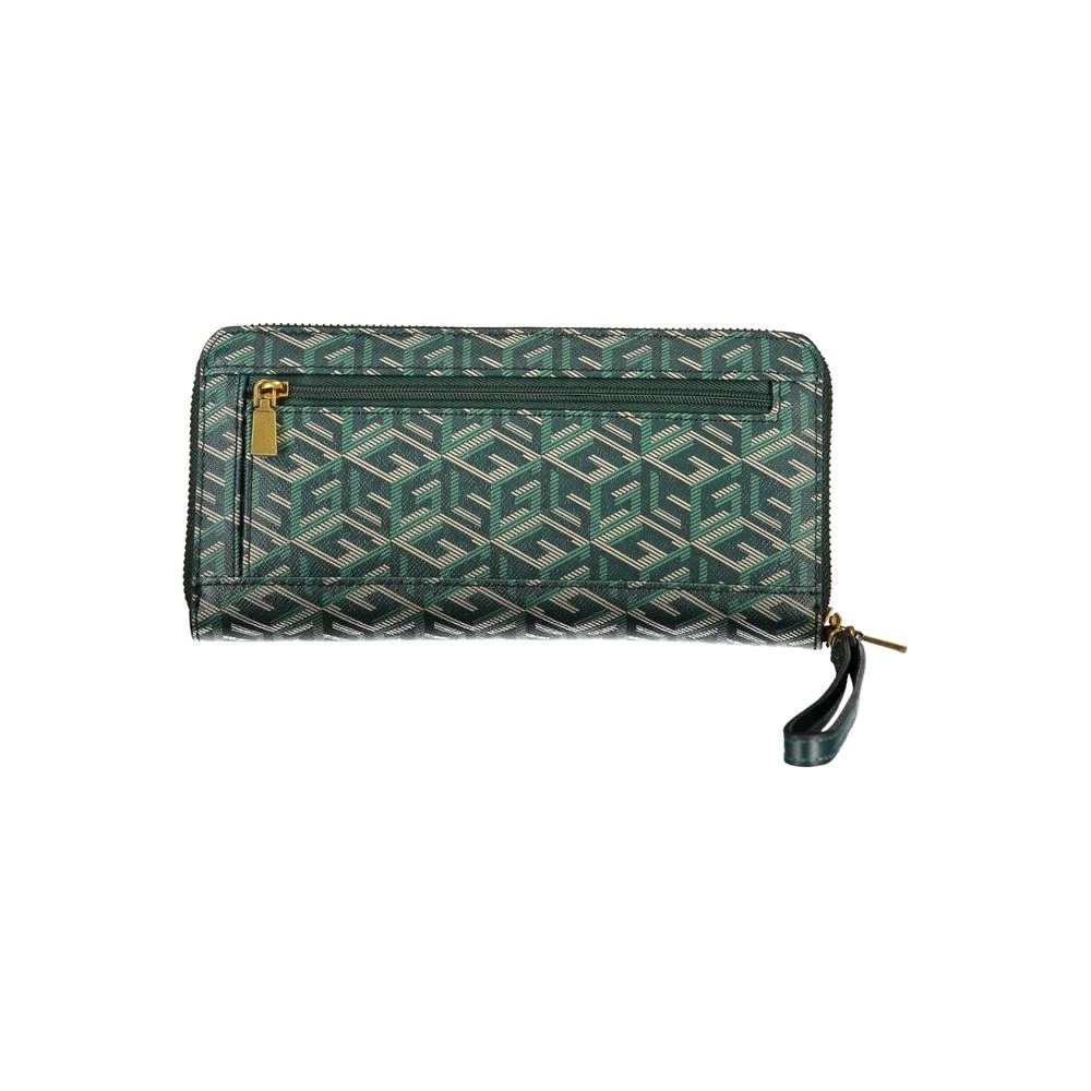Guess Elegante groene designerportemonnee met contrasterende details Green Dames