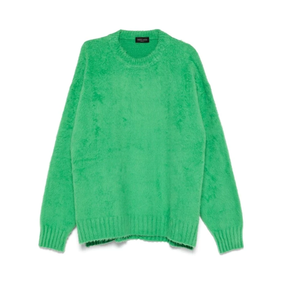 Roberto Collina Groene Katoenen Sweater met Franse Terry Voering Green Heren