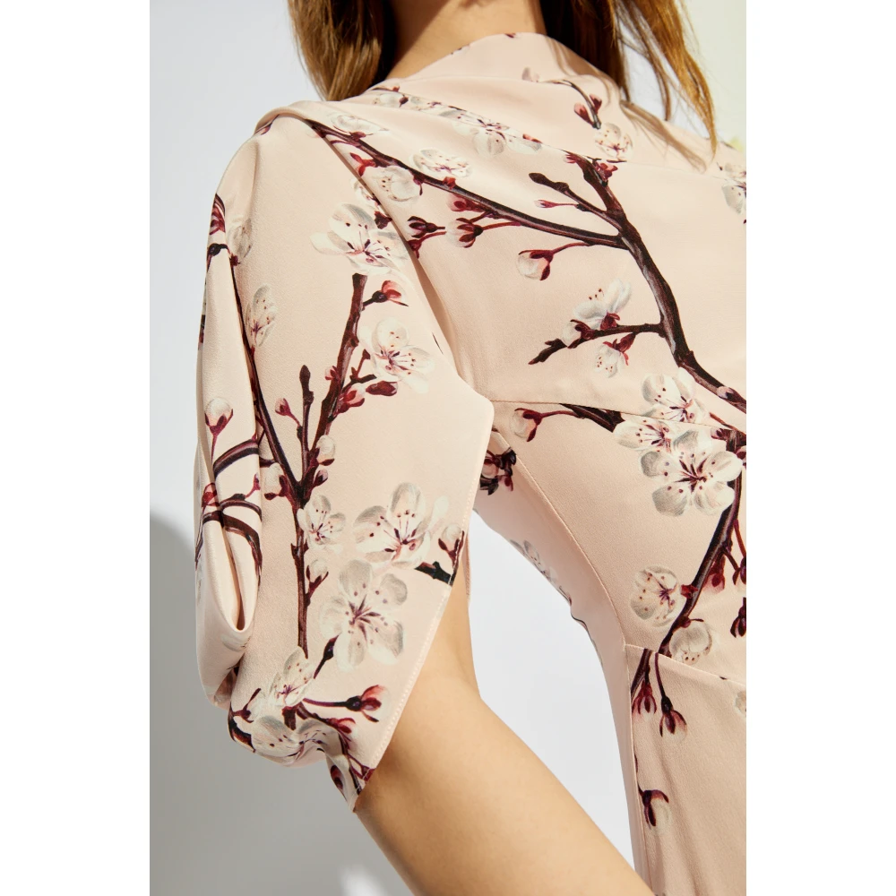 alexander mcqueen Asymmetrische zijden jurk Multicolor Dames