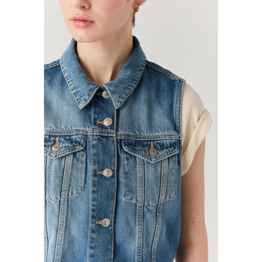Roy Roger's Denim Gilet Jas Blue Dames