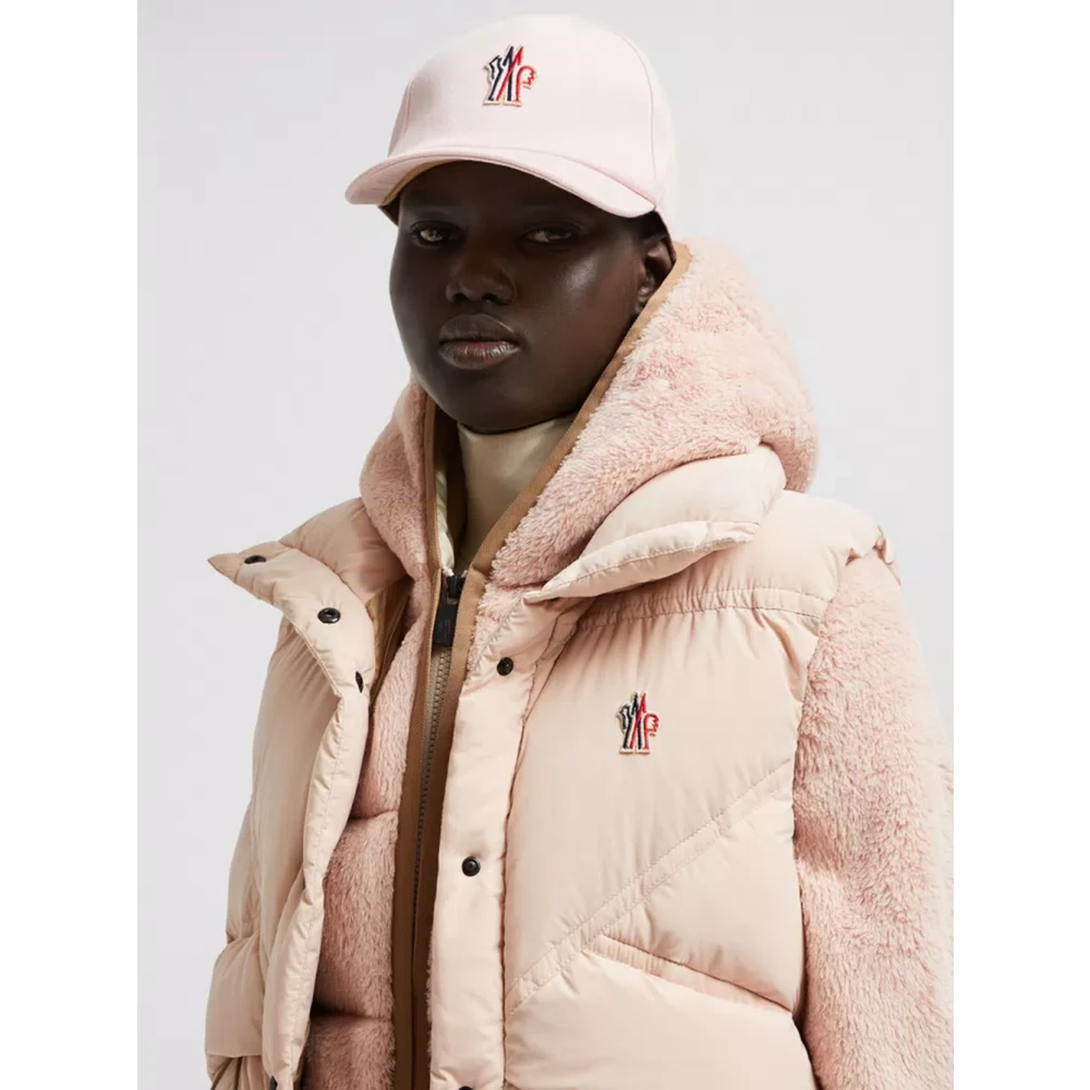 Moncler Roze Geborduurd Logo Katoenen Hoed Pink Dames