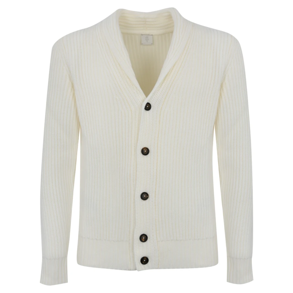 Eleventy Ivoor Wol Shawl Kraag Vest Beige Heren