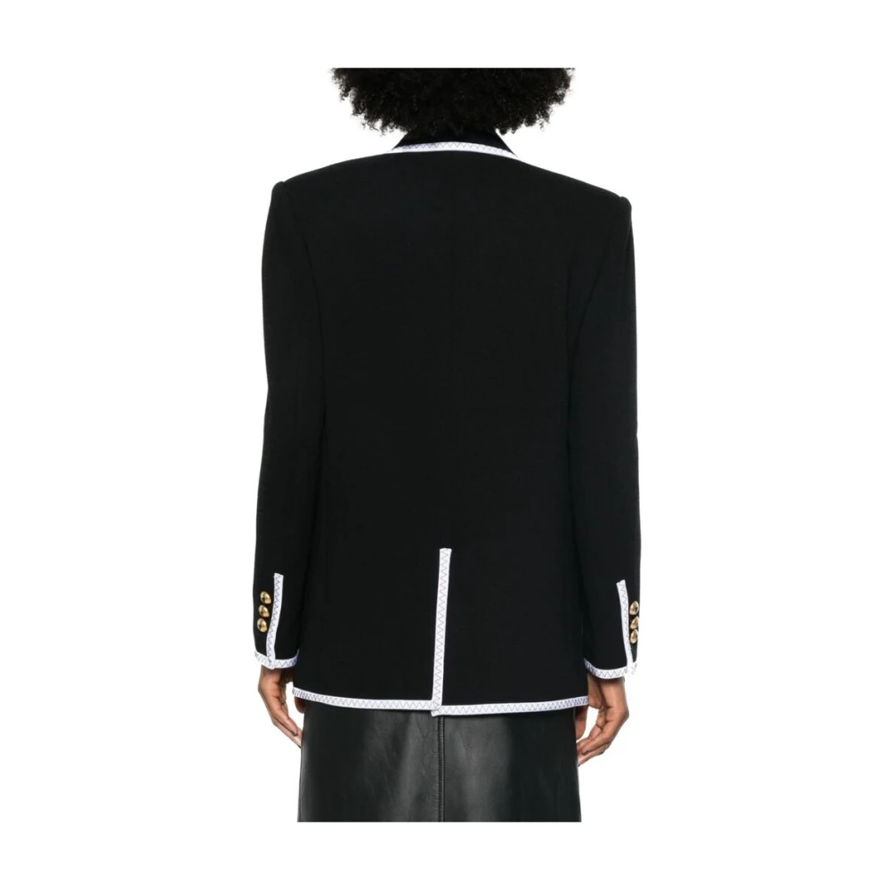 Moschino Zwart Gestructureerd Dubbel-Borstig Buitenkleding Black Dames