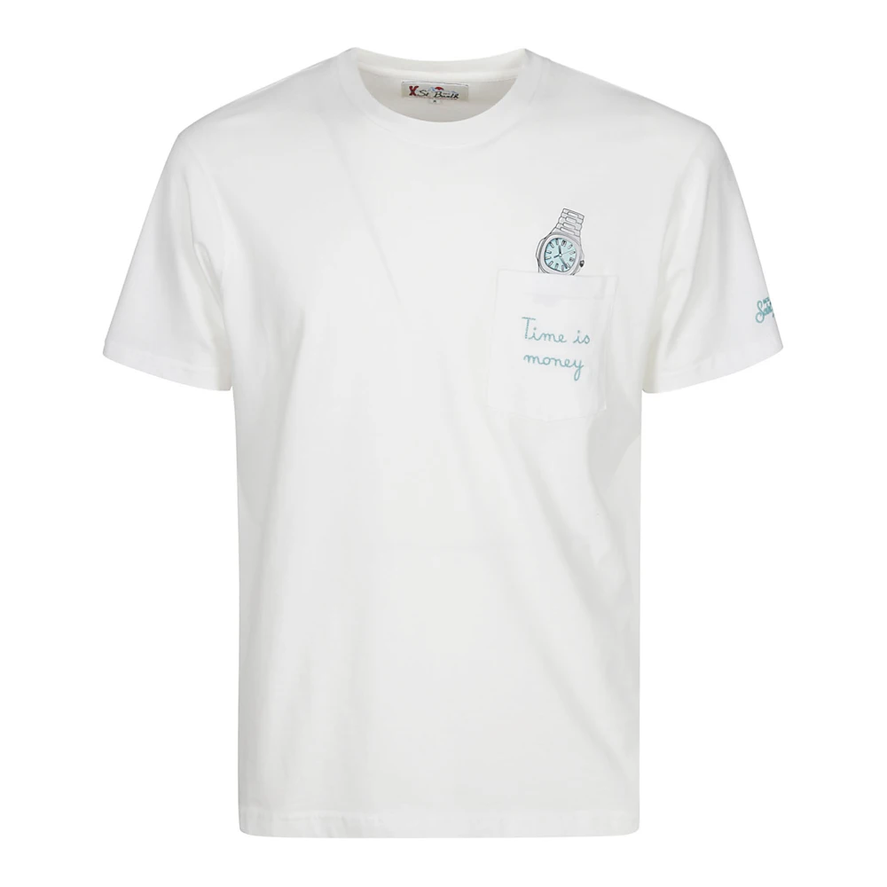 MC2 Saint Barth Heren Katoenen T-shirt met Voorkant Print White Heren