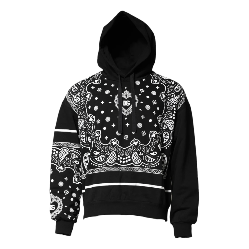 Dolce & Gabbana Men's Black Bandana Hooded Sweatshirt Sweater