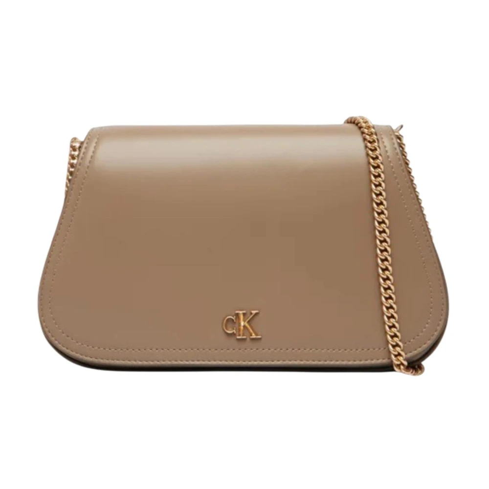 Calvin Klein Women's Brown Cross Body Bags, One Size, Curved Wallet With Chain Strap
