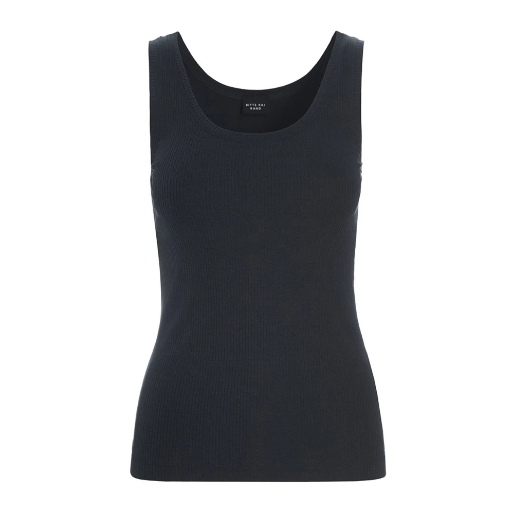 Bitte Kai Rand Zwarte Rib Tank Top Naibu Stijl Black Dames