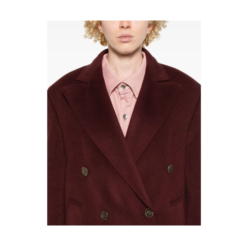 ETRO Rode Wol-Kasjmier Jas Red Dames