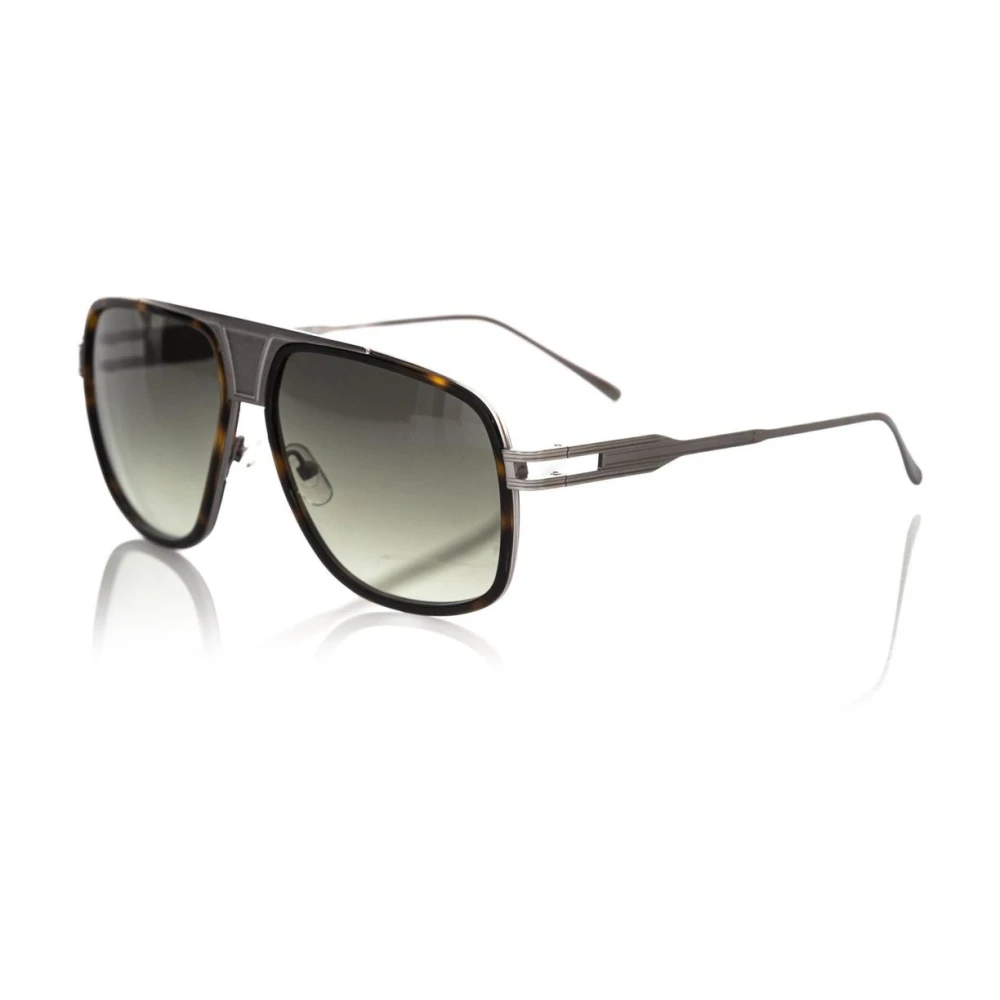 Frankie Morello Havana Shield Solglasögon med Metall Accent Brown, Herr