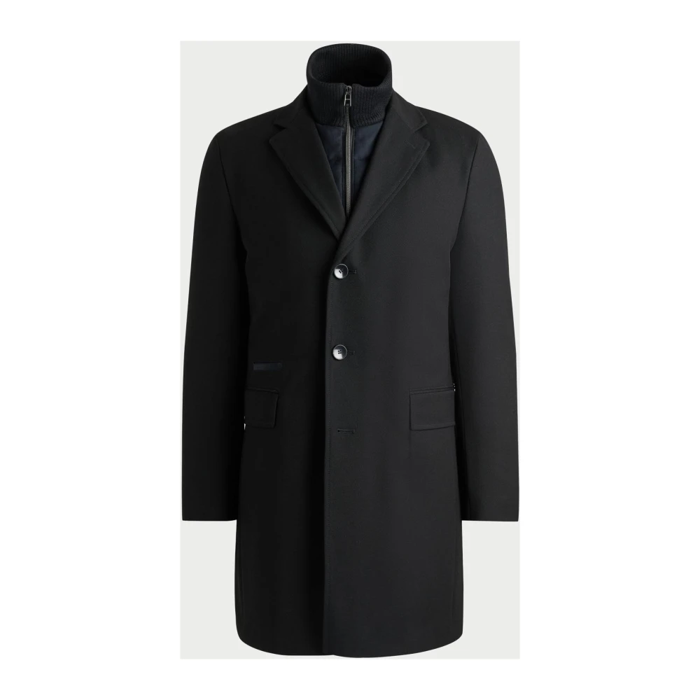 Hugo Boss Slanke wollen jas Black Heren